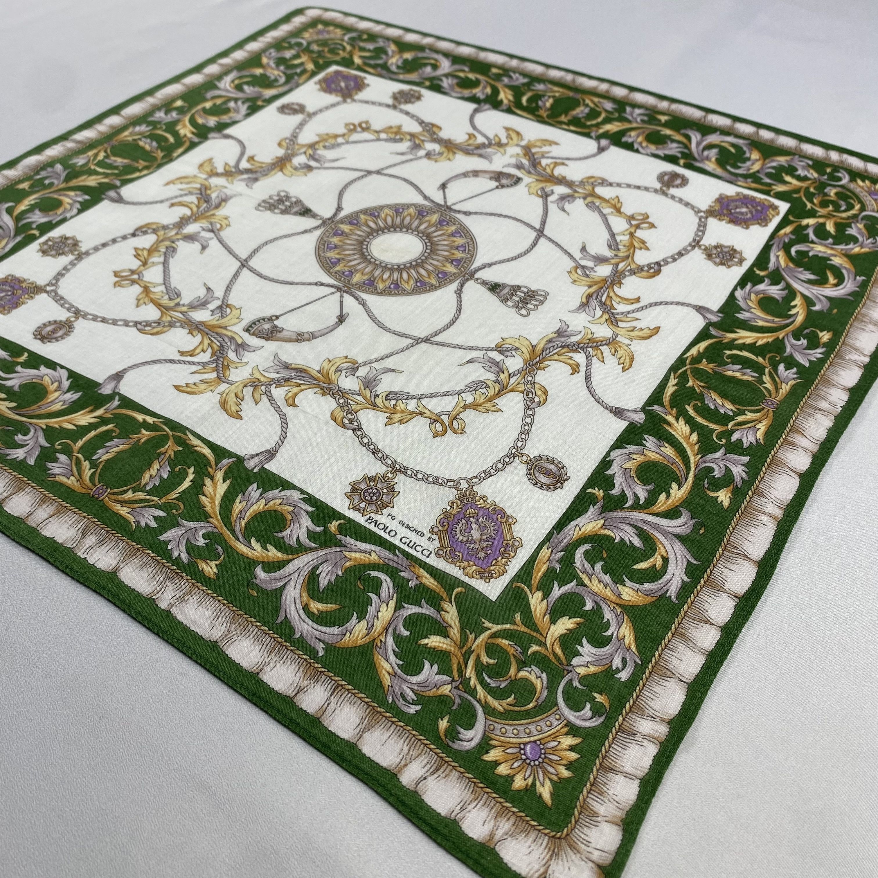 Paolo Gucci × Vintage Paolo Gucci Handkerchief / Neckerchief / Bandana-P1004 Size ONE SIZE - 2 Thumbnail