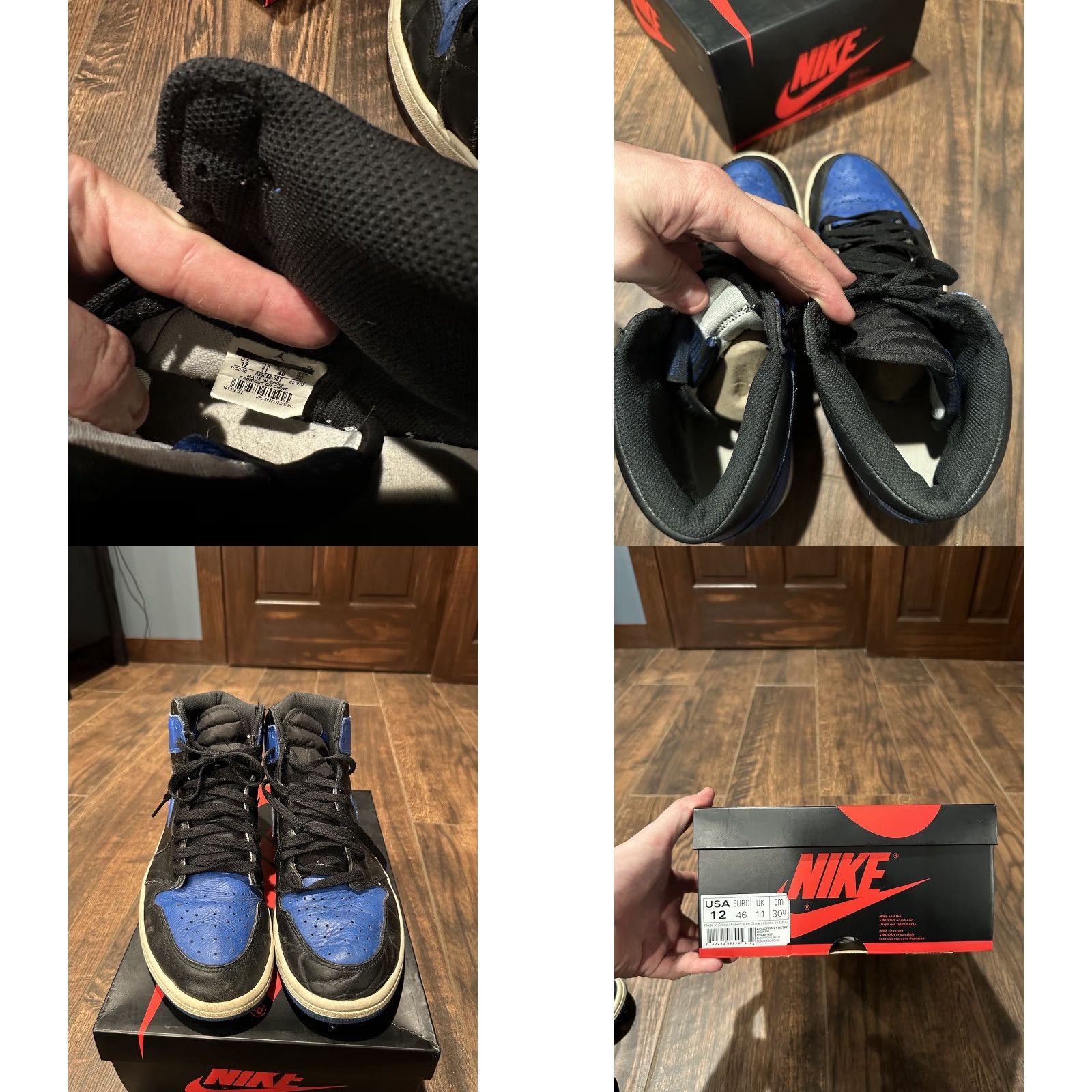 Jordan Brand Nike Air Jordan 1 Retro High OG Royal 2017 SIZE 12 BLUE WHITE BLACK Men High Top Sneaker Size US 11 / EU 44 - 8 Thumbnail