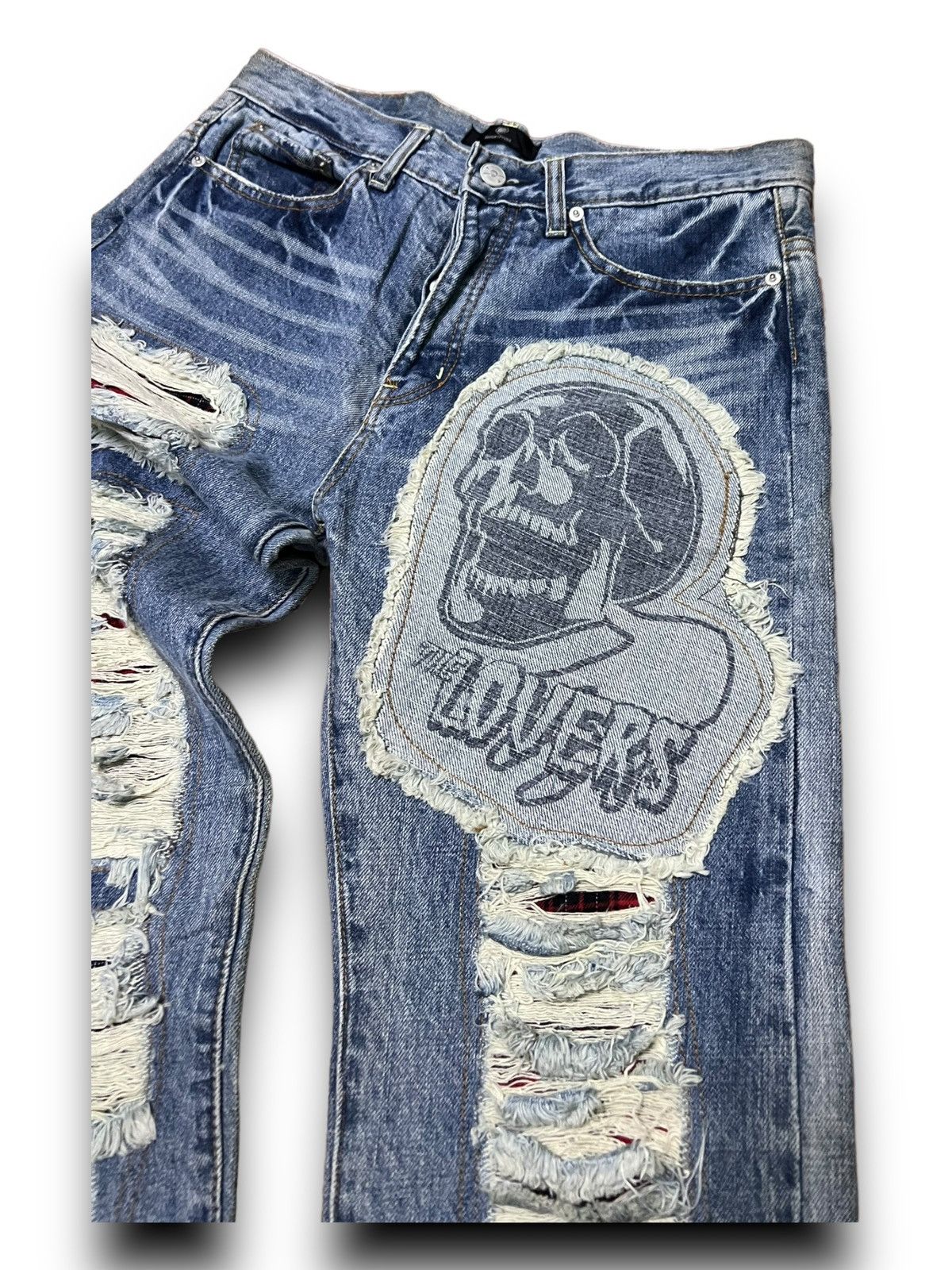 Designer × Japanese Brand SUPER LOVERS ROCK DISTRESSED JEANS JAPANESE BRAND DENIM Size US 32 / EU 48 - 10 Thumbnail