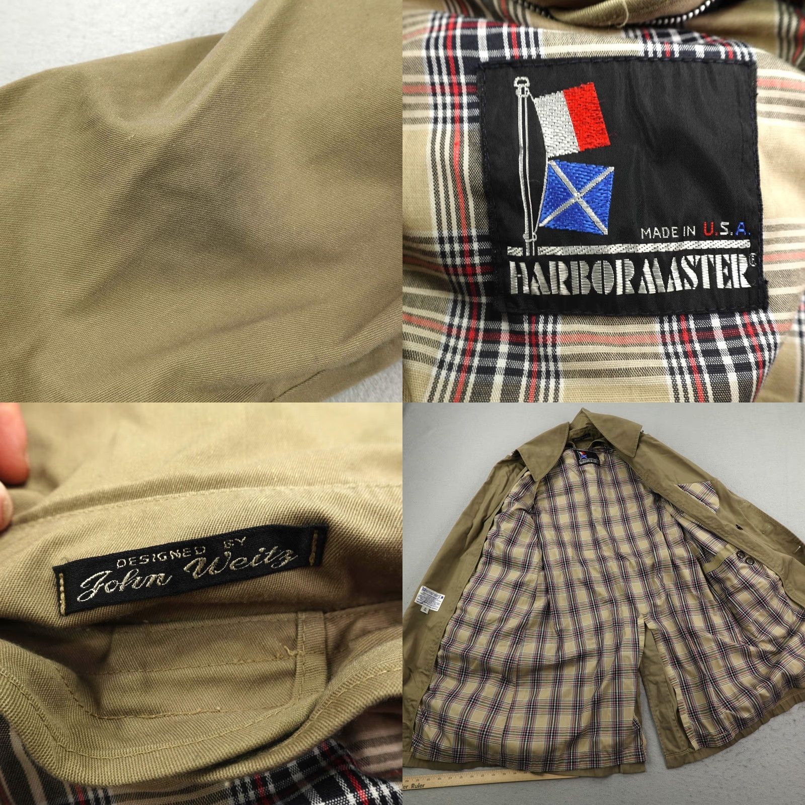 Rains VINTAGE Harbormaster Trench Coat Mens 38 Beige Belted Classic Rain Jacket Lined Coat Size US XXS / EU 40 - 8 Thumbnail