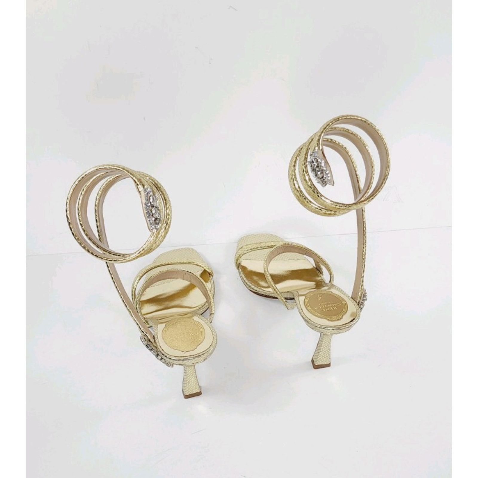 Rene Caovilla $1268 RENE CAOVILLA Leather Sandals US7 UK4EU37 Snake Design Size US 7 / IT 37 - 9 Thumbnail