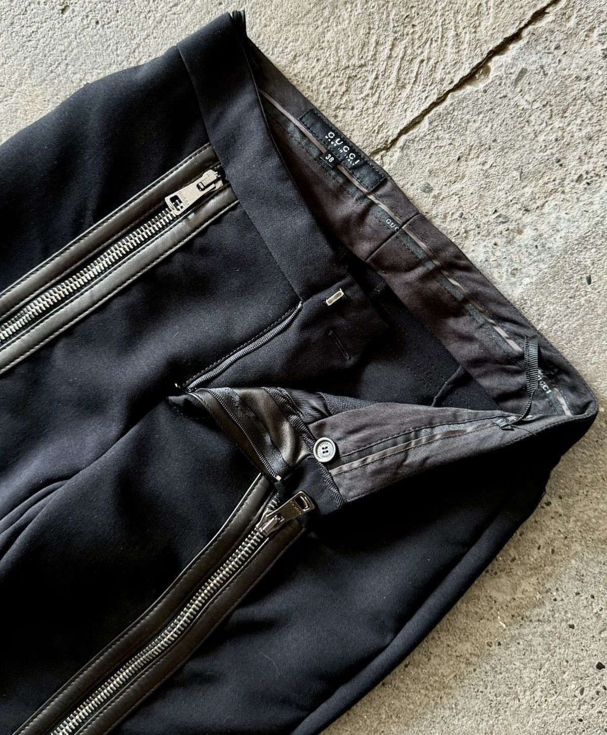 Gucci Gucci - Tom Ford - FW2001 - Zippered Leather Pants Size 26" / US 2 / IT 38 - 11 Thumbnail