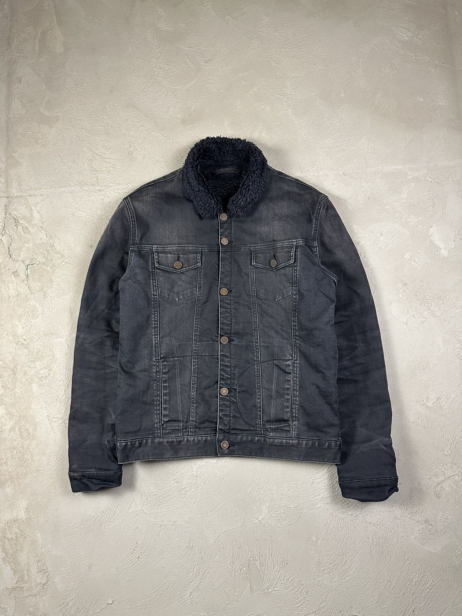 Won Hundred Won Hundered Sherpa Denim Washed Faded Boxy Jacket Size US M / EU 48-50 / 2 - 1 Thumbnail