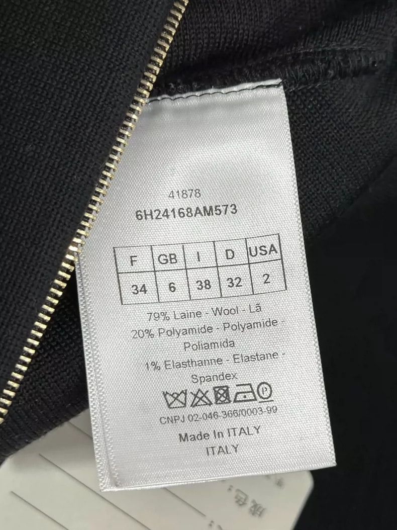 Dior Black Wool Top with Zipper Detail-2506 Size XS / US 0-2 / IT 36-38 - 5 Thumbnail