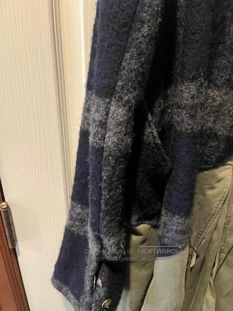 Greg Lauren Greg Lauren Red and black cashmere blend patchwork overcoa Size US M / EU 48-50 / 2 - 7 Thumbnail