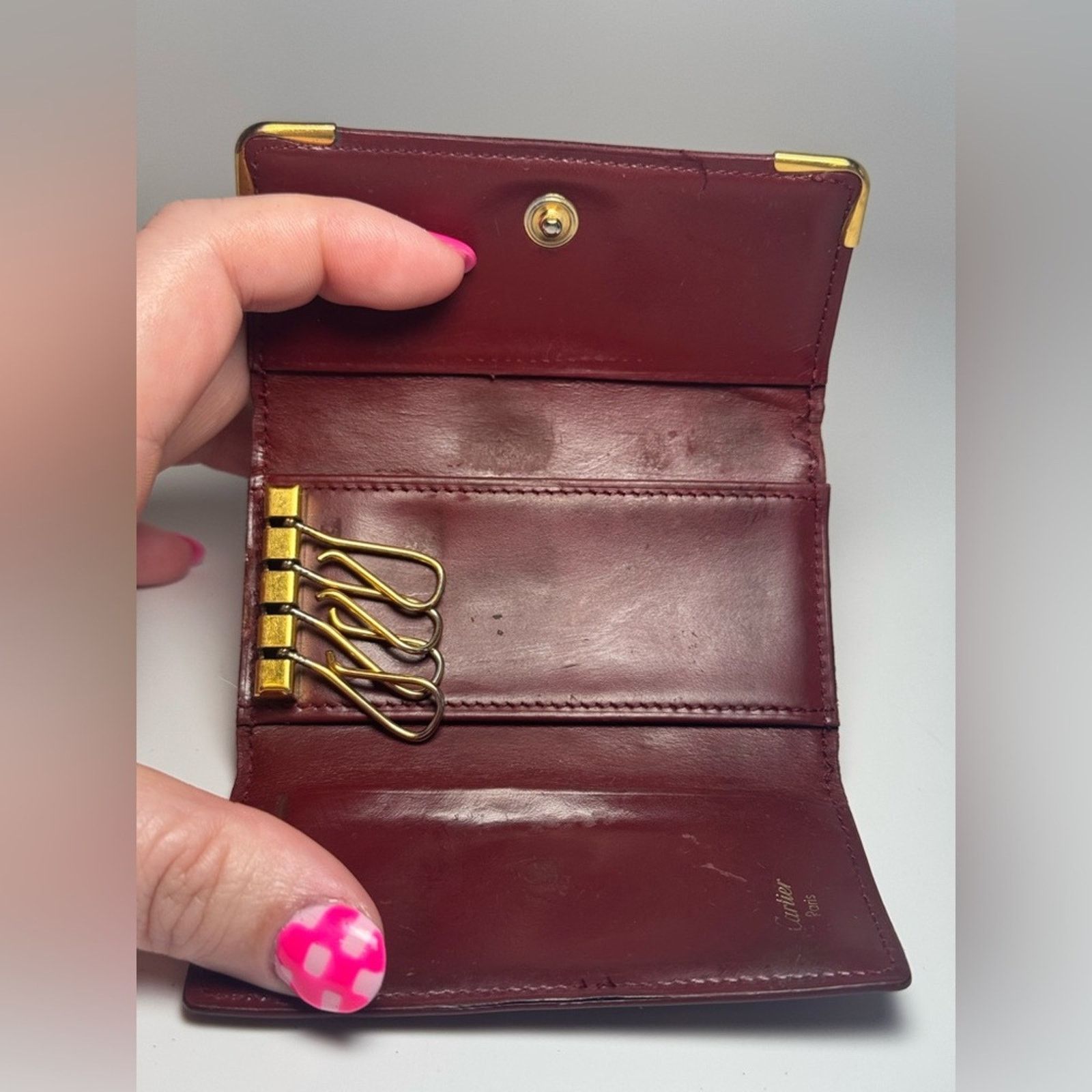 Cartier Cartier Burgundy Leather Unisex 4 Key Holder Size ONE SIZE - 8 Thumbnail