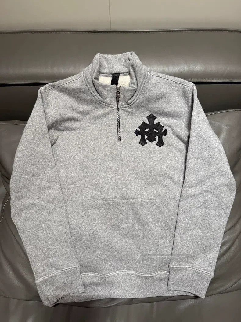 Chrome Hearts CHROME HEARTS Size M Thirty-character leather zipper sweate Size US M / EU 48-50 / 2 - 1 Thumbnail