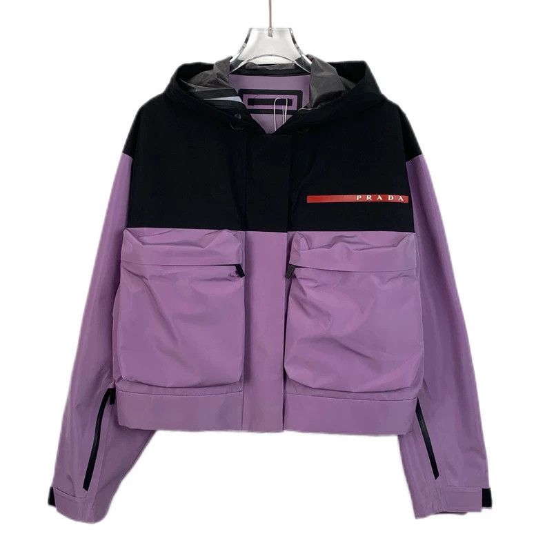 Prada Prada Purple logo letter hooded jacket 2501-Nextarrow Size US L / EU 52-54 / 3 - 1 Thumbnail