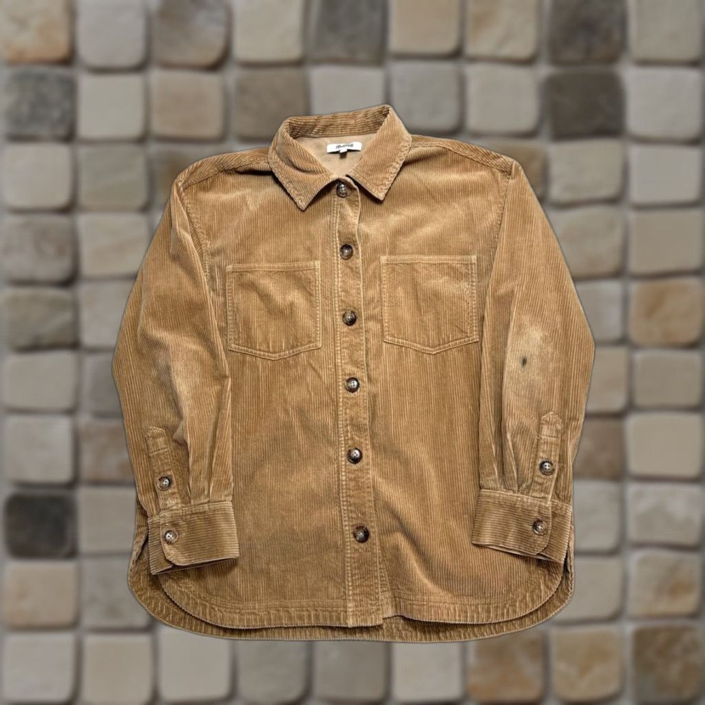 Madewell Madewell Shirt Womens Small Brown Cotton Corduroy Button Up Size S / US 4 / IT 40 - 1 Thumbnail