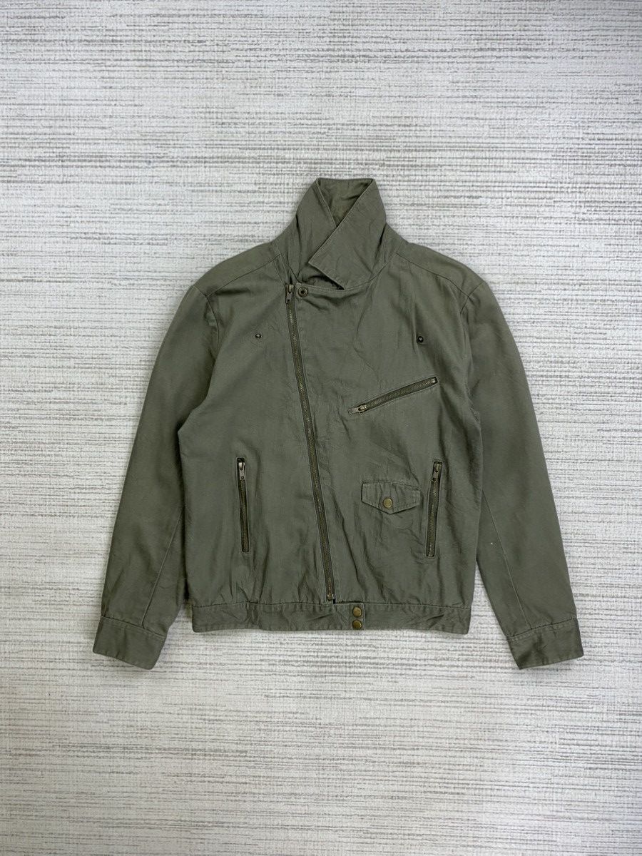 Japanese Brand × Le Grande Bleu (L.G.B.) × Vintage Vtg Japanese Brand Khaki Green Double Collar Cotton Jacket Size US M / EU 48-50 / 2 - 6 Thumbnail