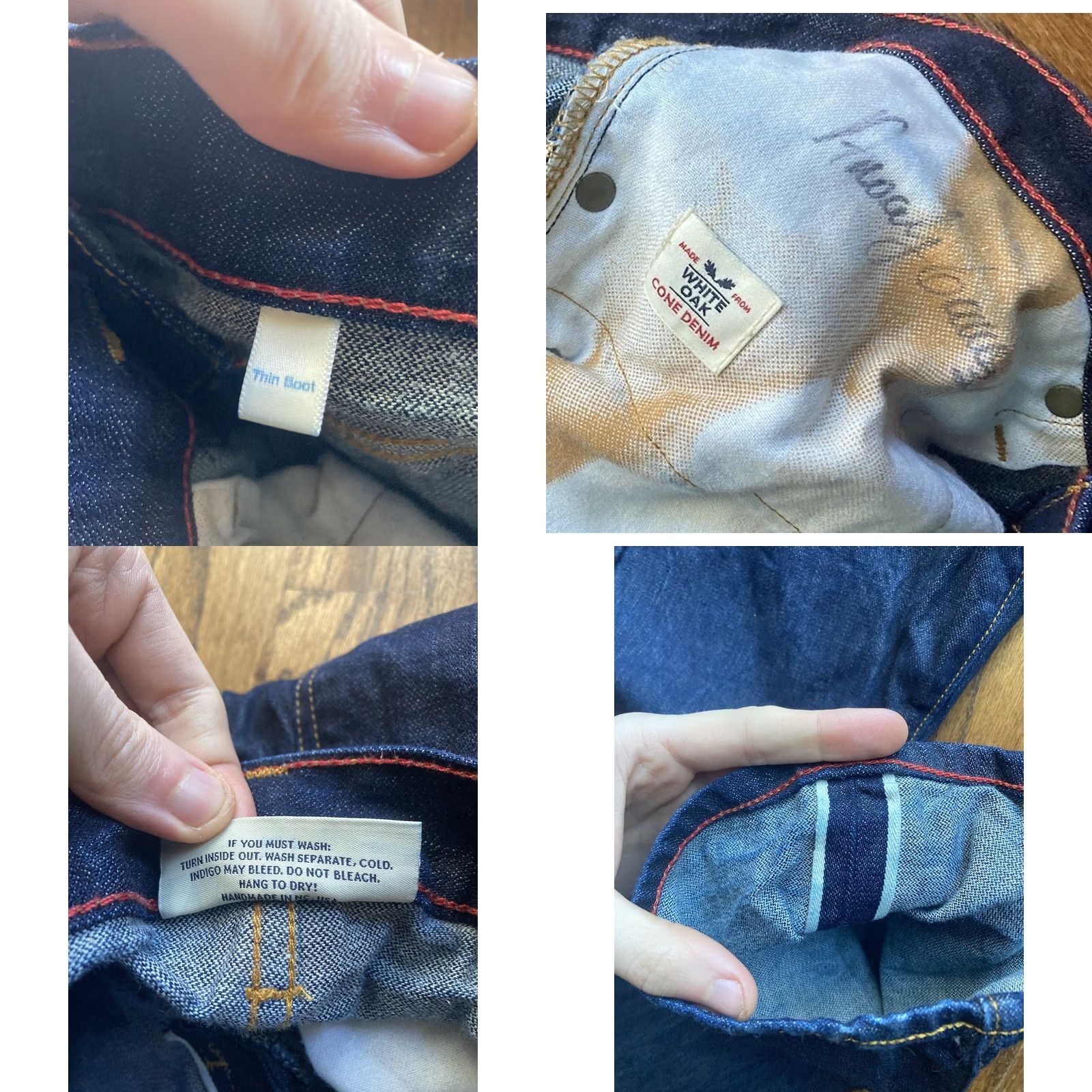 Raleigh Denim Raleigh Denim Jeans Mens 31 Raw Denim USA Handmade White Oak Cone Mills Bootcut 34 Inseam Blue Cotton Denim 31 x 34 Regular Men USA Size US 31 - 8 Thumbnail
