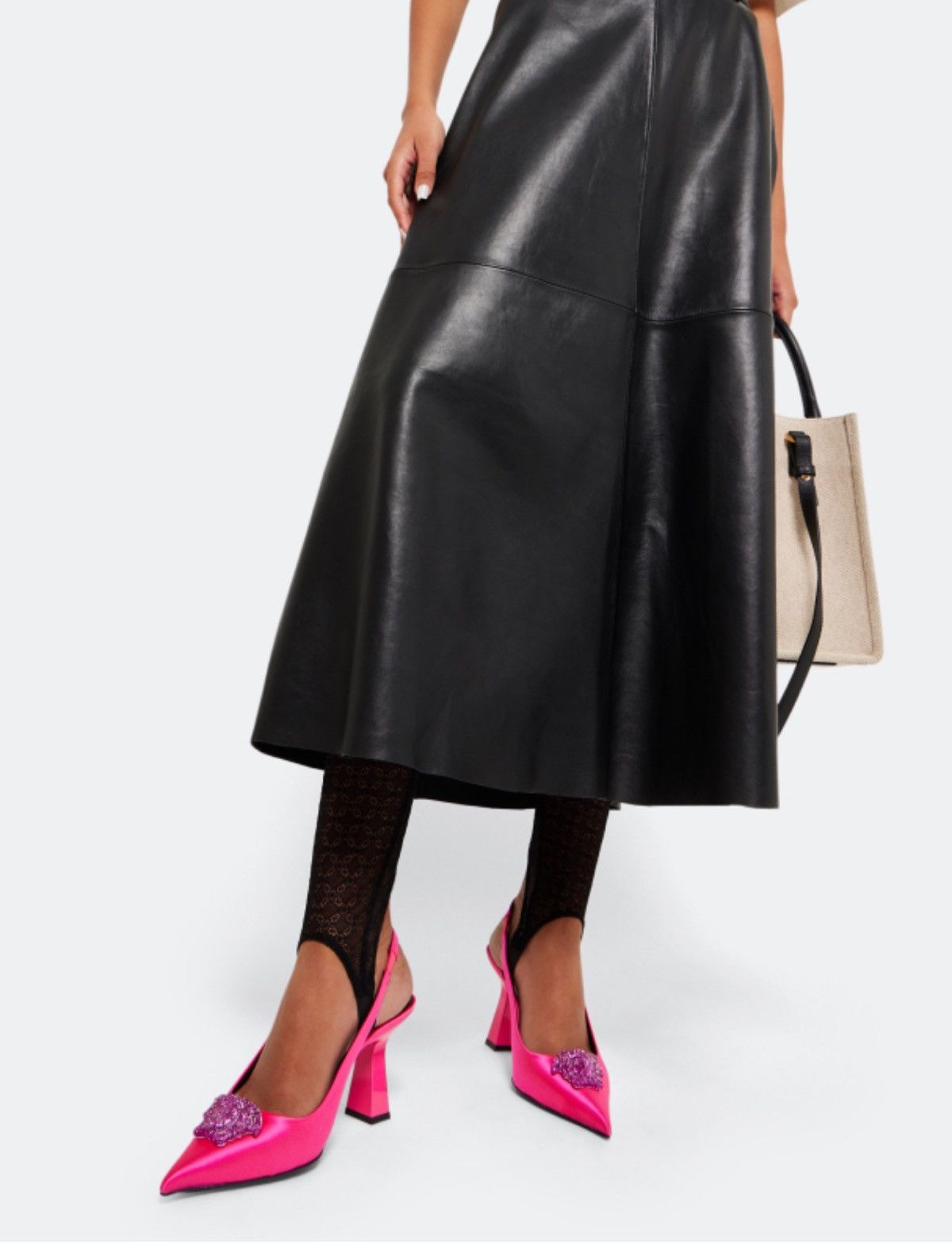 Versace Versace La Medusa Embellished Slingback Pump size 37.5 Size US 7.5 / IT 37.5 - 2 Thumbnail