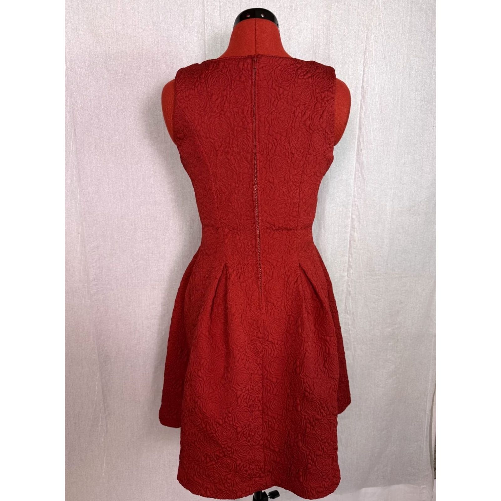 Vintage VINTAGE ORSAY Dress Womens Mini Red Floral Fit And Flare Size 36 EU Size S / US 4 / IT 40 - 4 Thumbnail