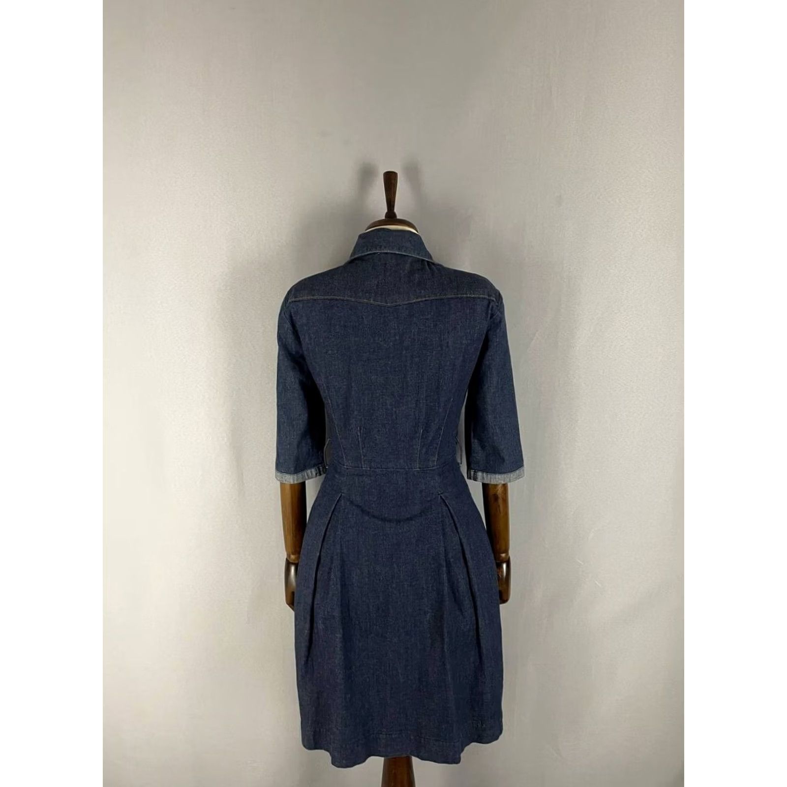 Miss Sixty Miss Sixty Maxi Dress Blue Half Sleeve Front Button Collared L Womens Size L / US 10 / IT 46 - 2 Thumbnail
