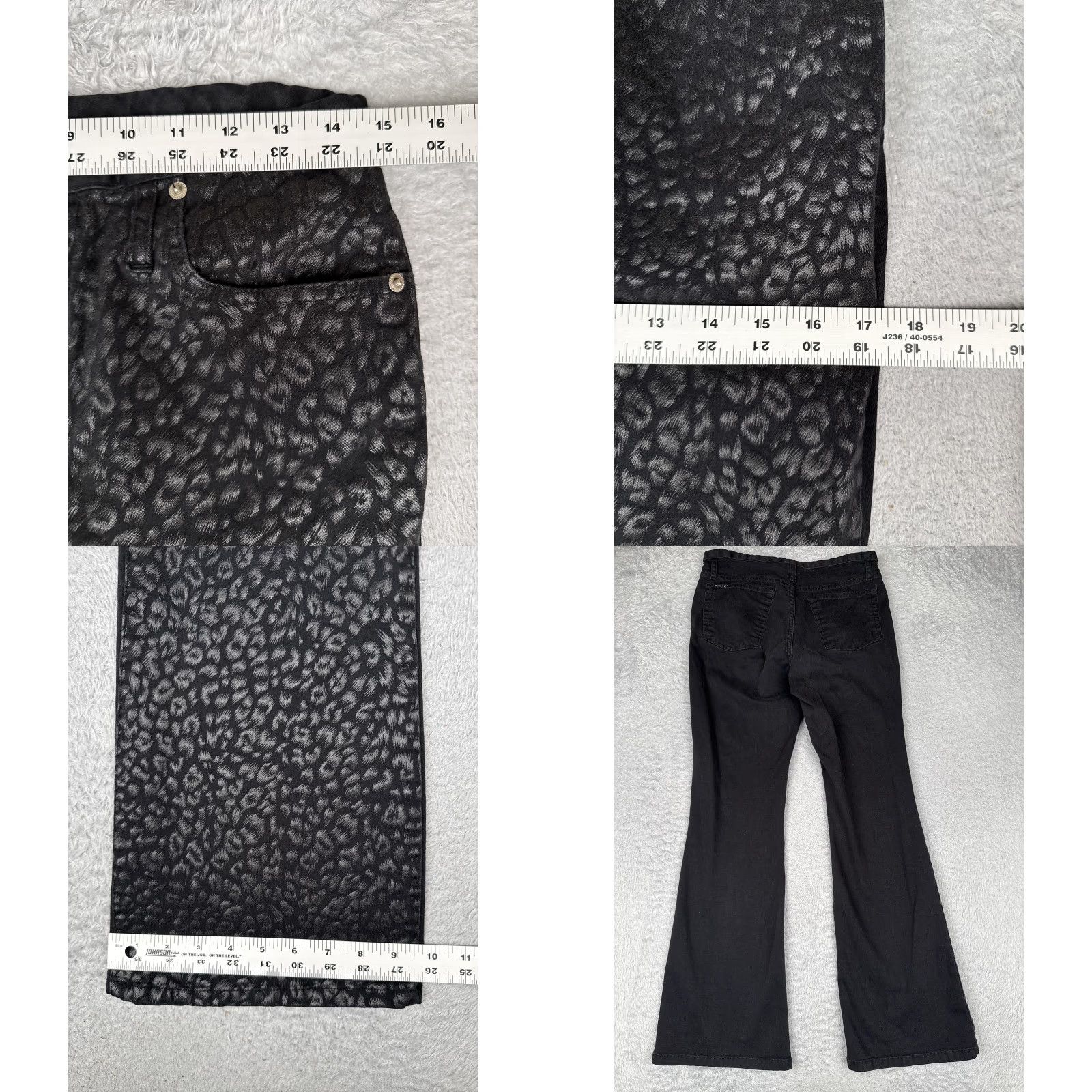 Jordache VINTAGE Jordache Jeans Women Bootcut Black Leopard Print Denim 28x30 90s Size 32" / US 10 / IT 46 - 9 Thumbnail
