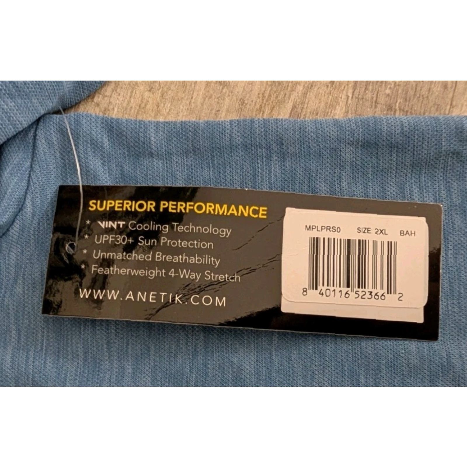 Vintage NWT Anetik Polo Shirt Mens 2XL Blue Performance UPF 30+ Vint Tech Read Size US XXL / EU 58 / 5 - 3 Thumbnail