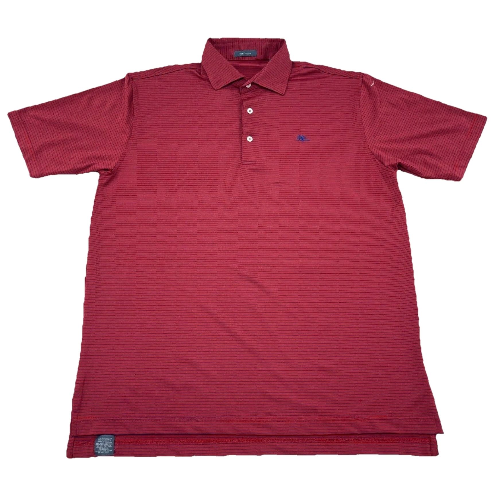Vintage Turtleson Polo Shirt Men L Red Striped Performance Quick Dry Golf Club Shirt Polo Men's Red Striped Quick Dry Performance Golf Club Size US L / EU 52-54 / 3 - 3 Thumbnail