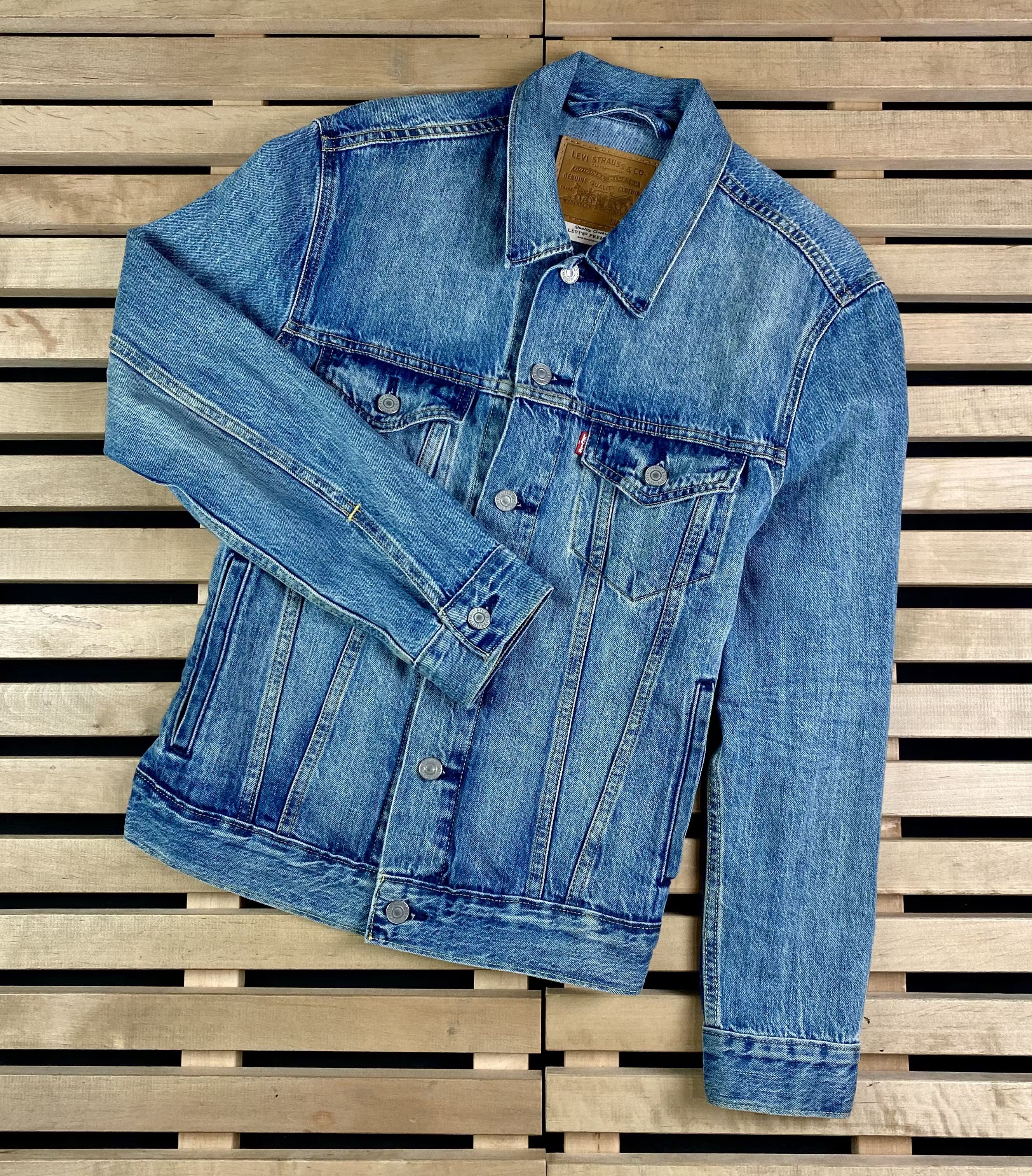 Levi's × Levi's Vintage Clothing × Vintage Mens Denim Bomber Jacket Levis Size S Size US S / EU 44-46 / 1 - 1 Thumbnail