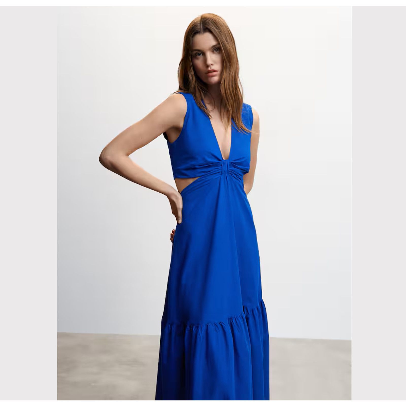 Mango MANGO Blue Sleeveless V-Neck Maxi Dress NWT Size M / US 6-8 / IT 42-44 - 20 Thumbnail
