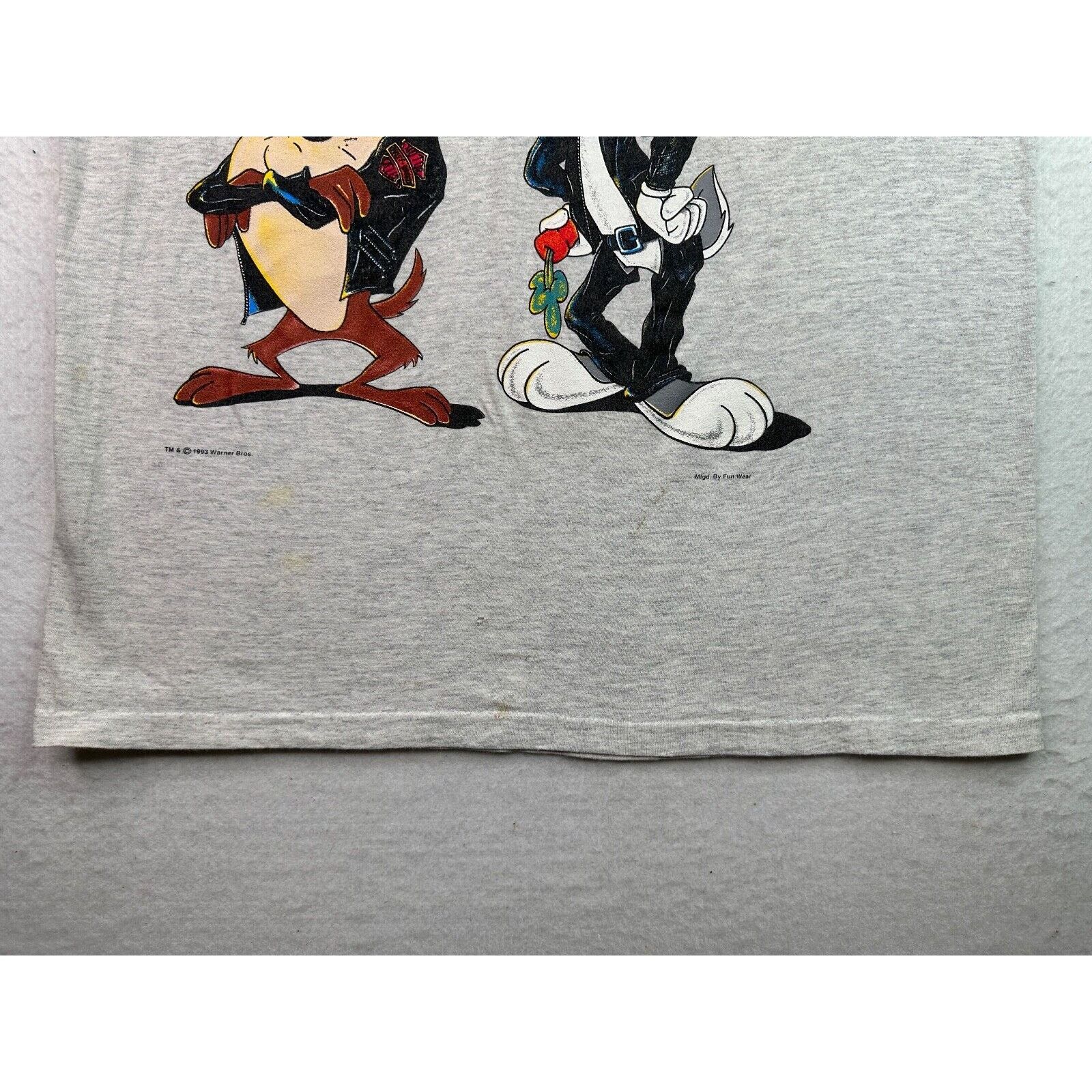 Harley Davidson VTG 1993 Harley Davidson X Looney Tunes Bugs & Taz T-Shirt Size US L / EU 52-54 / 3 - 8 Thumbnail