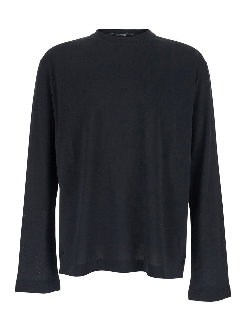 Jacquemus 'Le T-Shirt Rond Carre' Black Crew Neck T-Shirt with Long Sleeves in Tech Fabric for Men Size US M / EU 48-50 / 2 - 1 Thumbnail