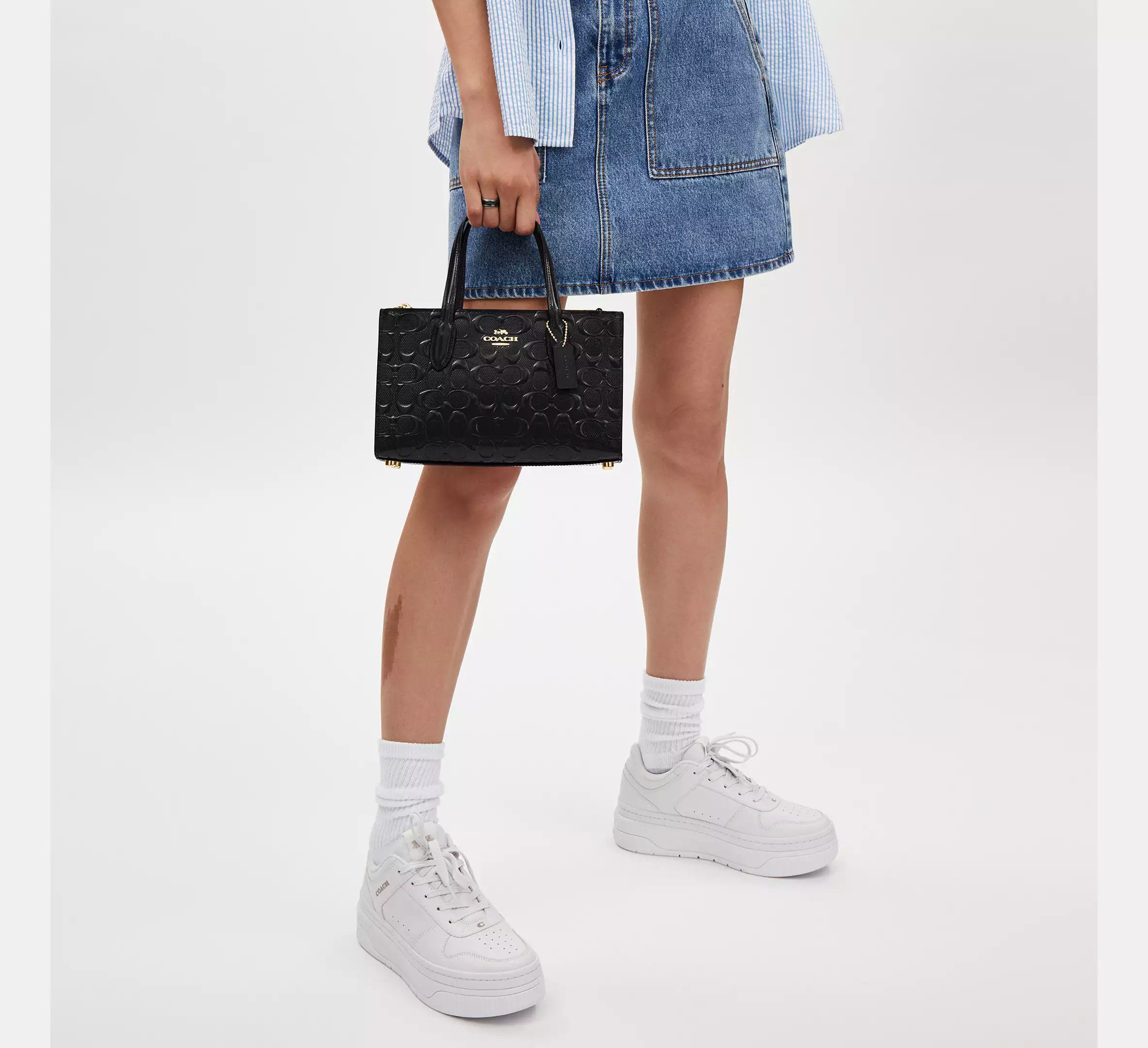 Coach Nina Small Tote Bag In Signature Leather CV400 Size ONE SIZE - 8 Thumbnail