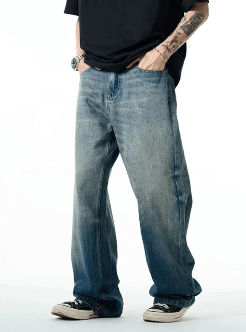 Japanese Brand × Jean Blue washed distressed American high street jeans for men Size US 33 - 3 Thumbnail
