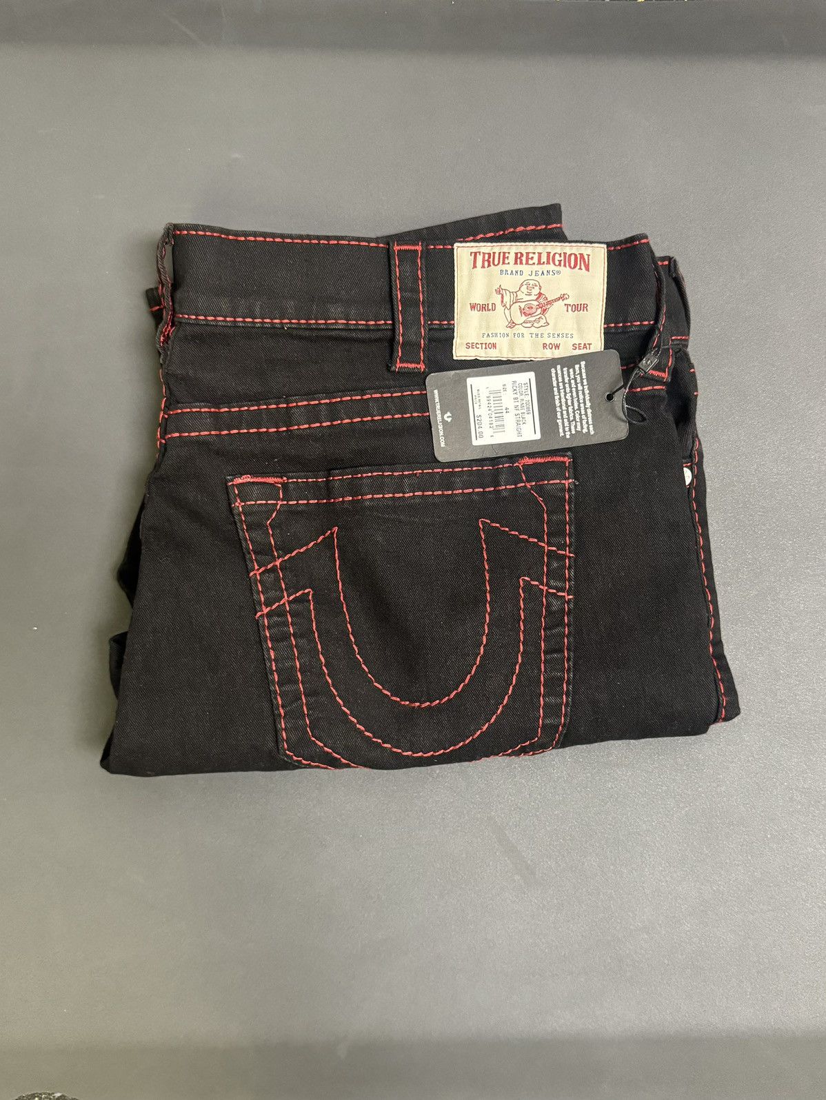 True Religion True Religion Straight Black and red Denim Jeans Size US 44 / EU 60 - 2 Thumbnail
