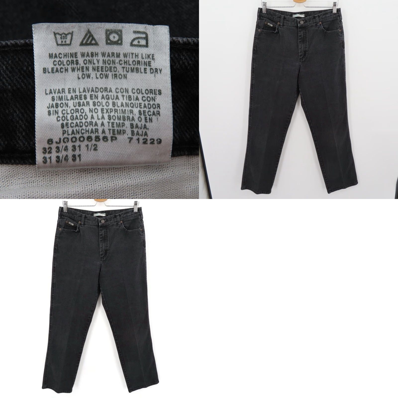 Lee Lee Womens Jeans Relaxed Straight Leg At the Waist Black 10 Denim Cotton Blend 5-Pocket Pockets Vintage No Shirt? Size 32" / US 10 / IT 46 - 8 Thumbnail