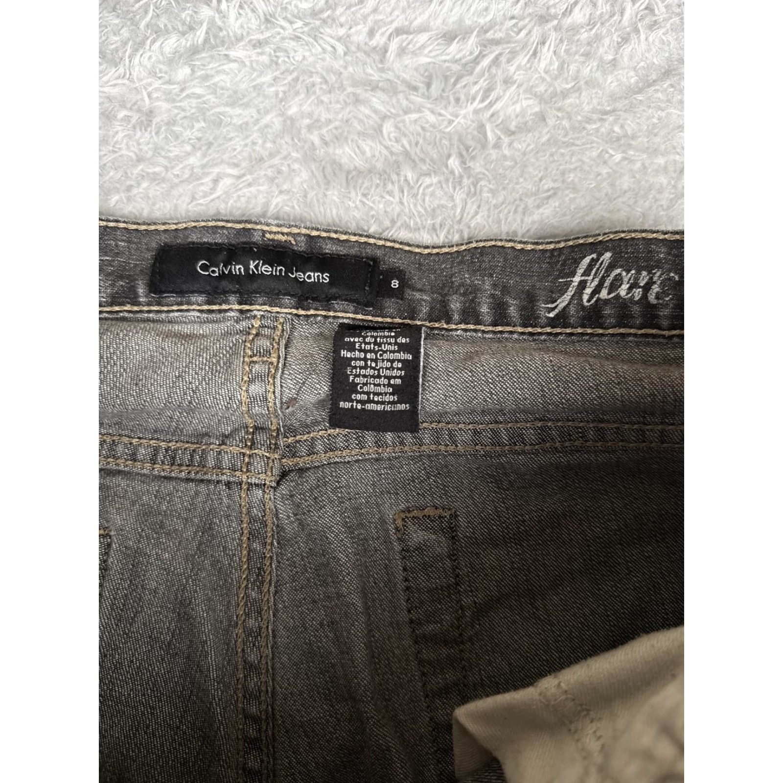 Calvin Klein Calvin Klein Jeans Womens 8 Flare Jeans Gray Charcoal Wash Mid Rise Denim 30x31 Jeans Flared 90s Womens Size 30" / US 8 / IT 44 - 6 Thumbnail