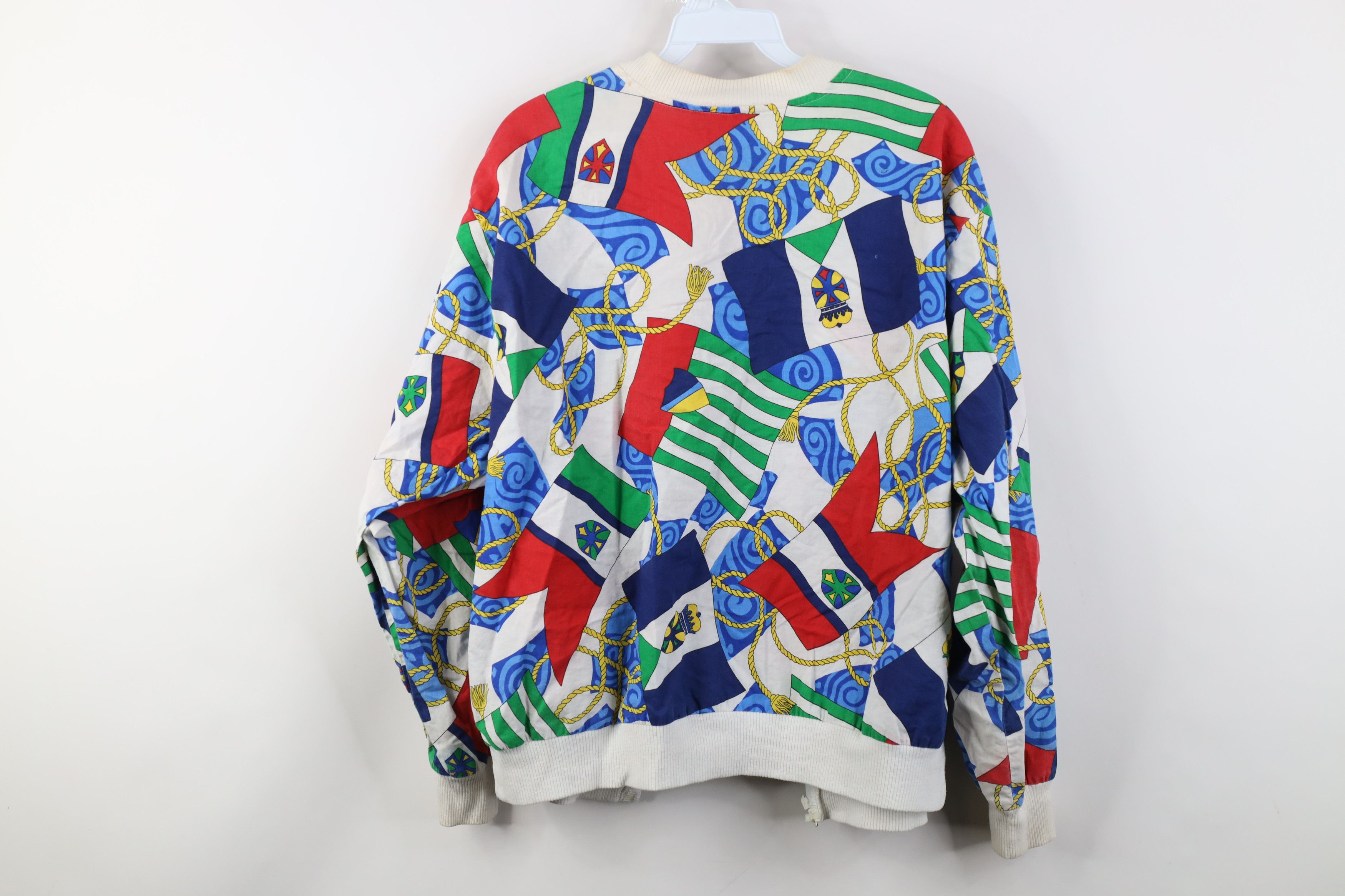 Vintage AS IS Vintage 90s Streetwear Sailing Flags Bomber Jacket AOP Size L / US 10 / IT 46 - 12 Thumbnail