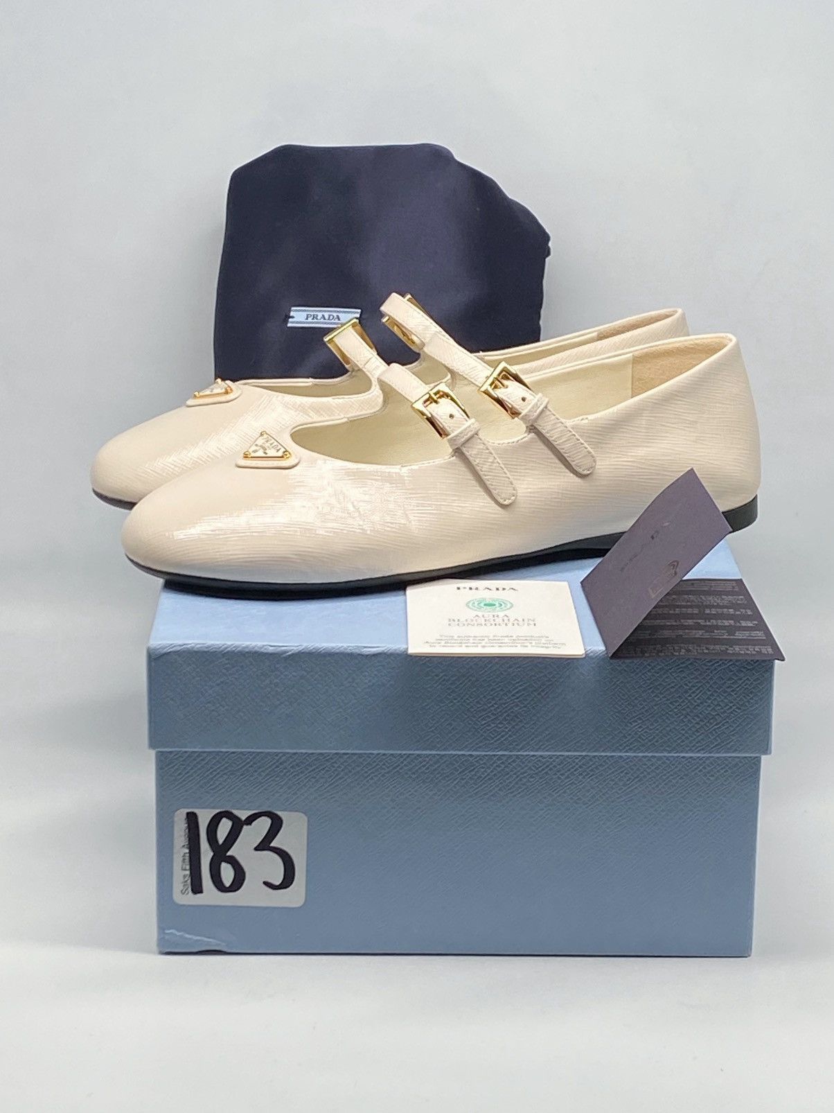 Prada Prada Leather Double-Strap Triangle Logo Ballerina Flats Size US 6 / IT 36 - 14 Thumbnail