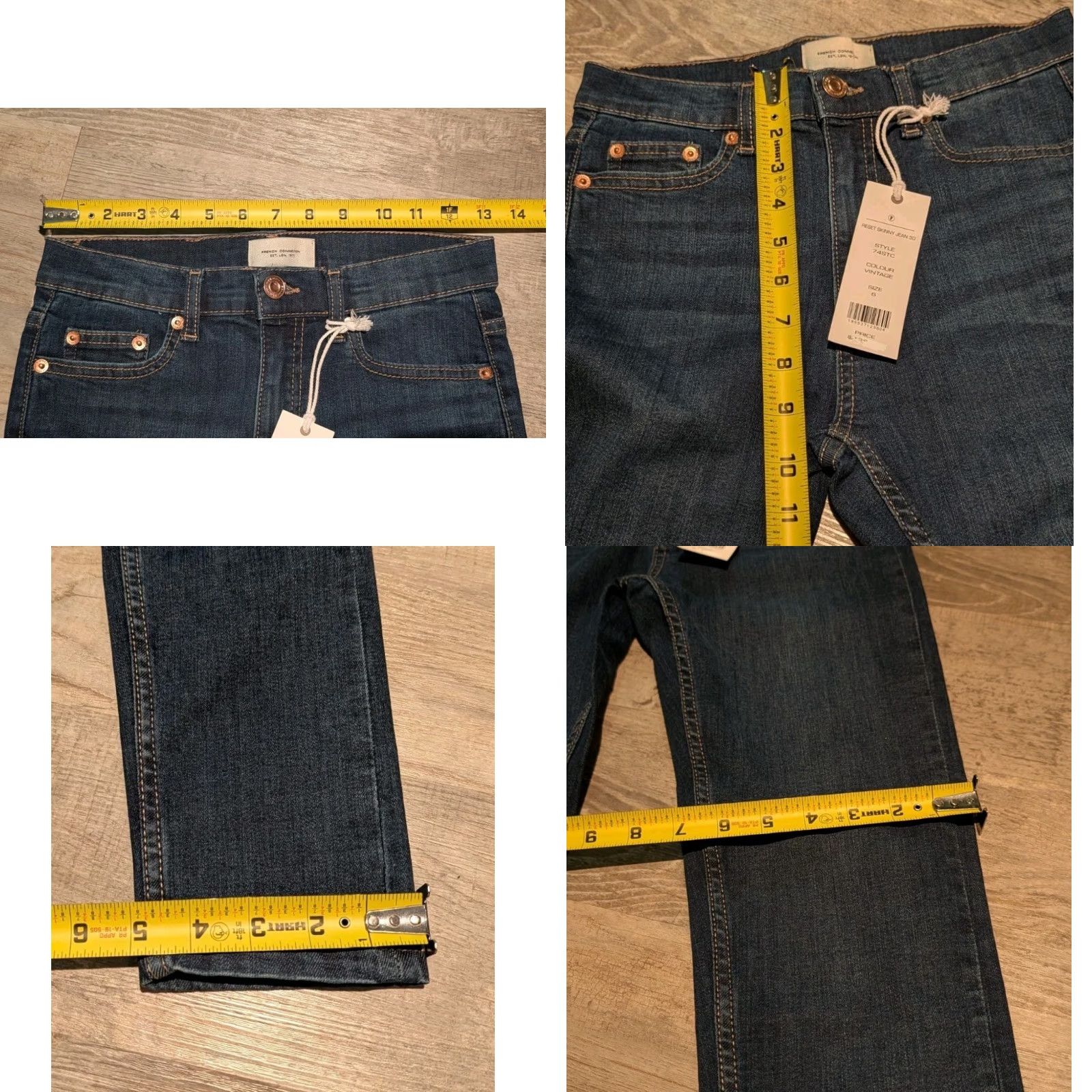 French Connection French Connection Jeans Skinny Jean Womens 6 Medium Blue 29.5in ZIP Button 5-Pocket Stretch Slim Reg Regular Modern Vintage Style 74STC Size 28" / US 6 / IT 42 - 8 Thumbnail