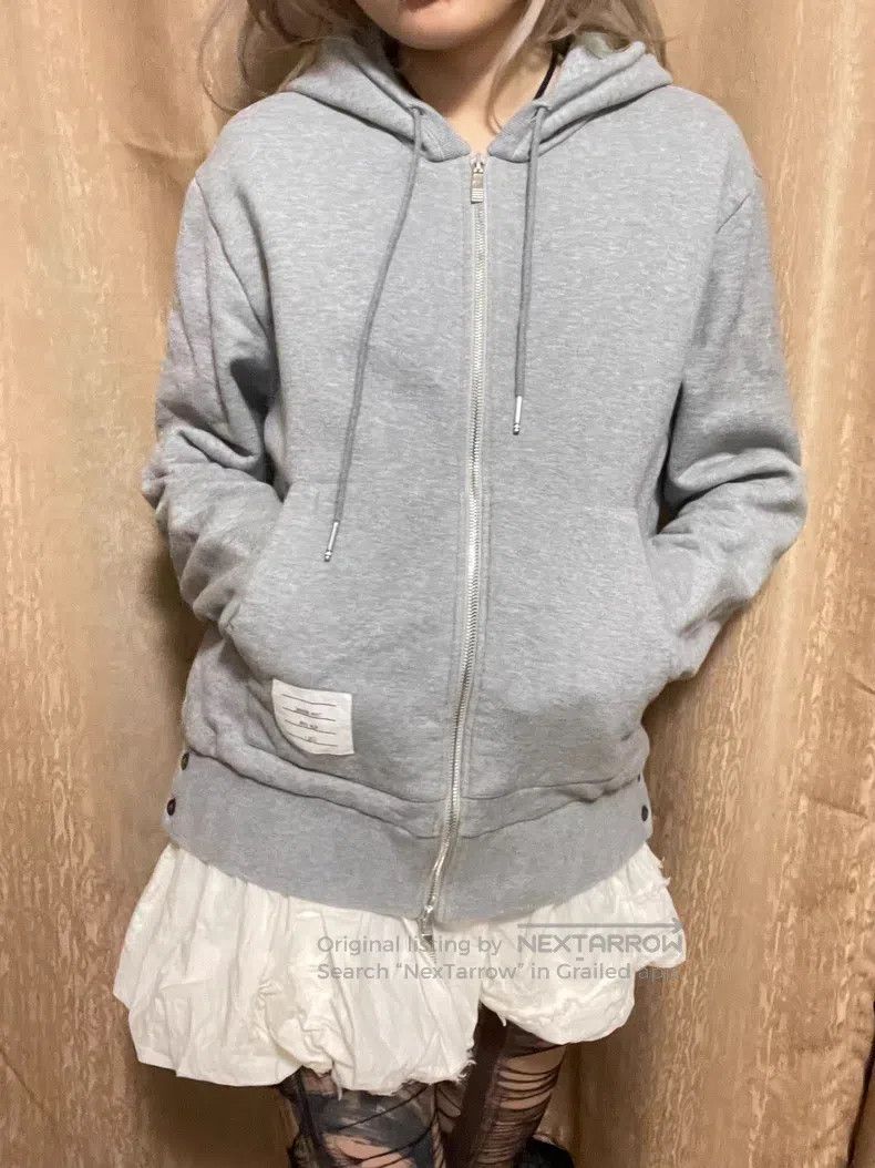 Thom Browne Thom Browne Gray Classic Ribbed Hooded Sweatshirt Size US S / EU 44-46 / 1 - 1 Thumbnail