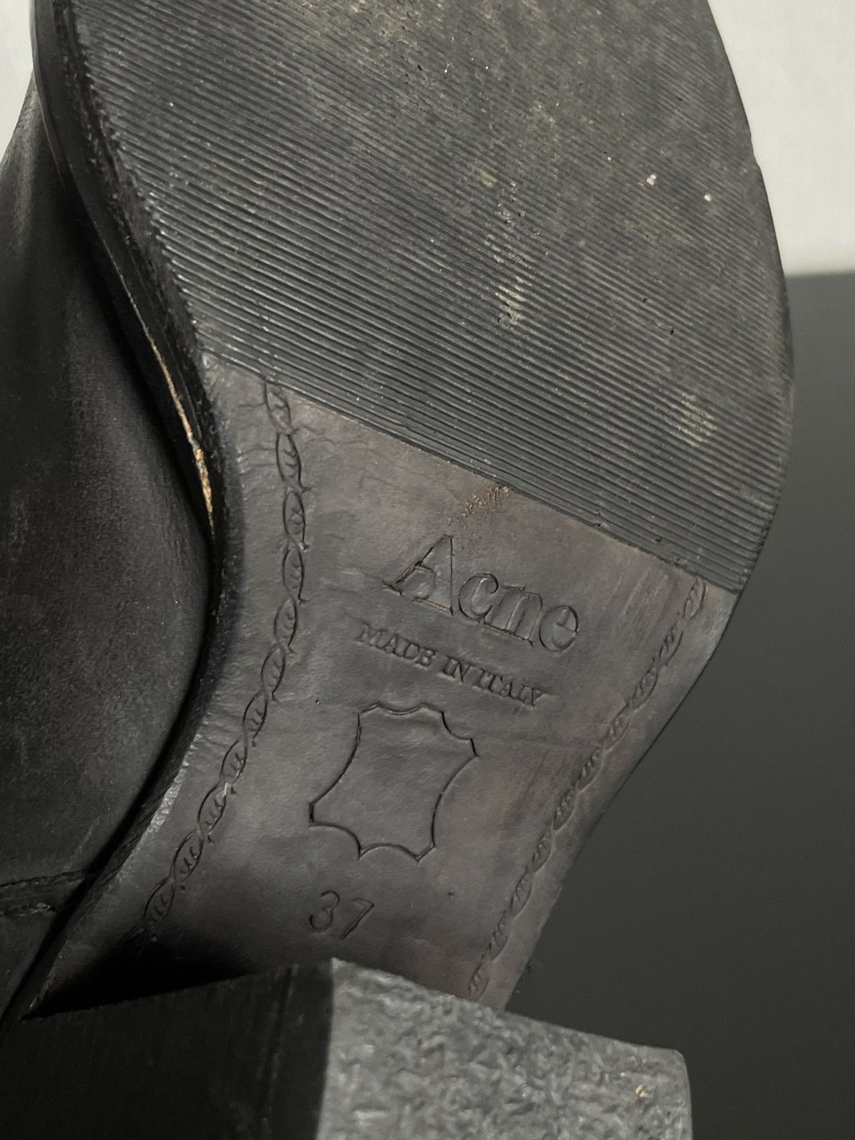 Acne Studios × If Six Was Nine Acne Studios Leather Ankle Boots Minimalist Heeled Side Zip Size US 7 / IT 37 - 8 Thumbnail