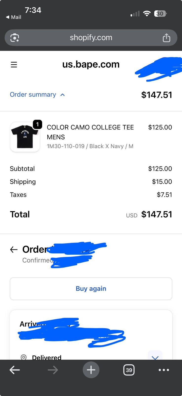 Bape Bape Collge Tee Black and Navy Size US M / EU 48-50 / 2 - 9 Thumbnail