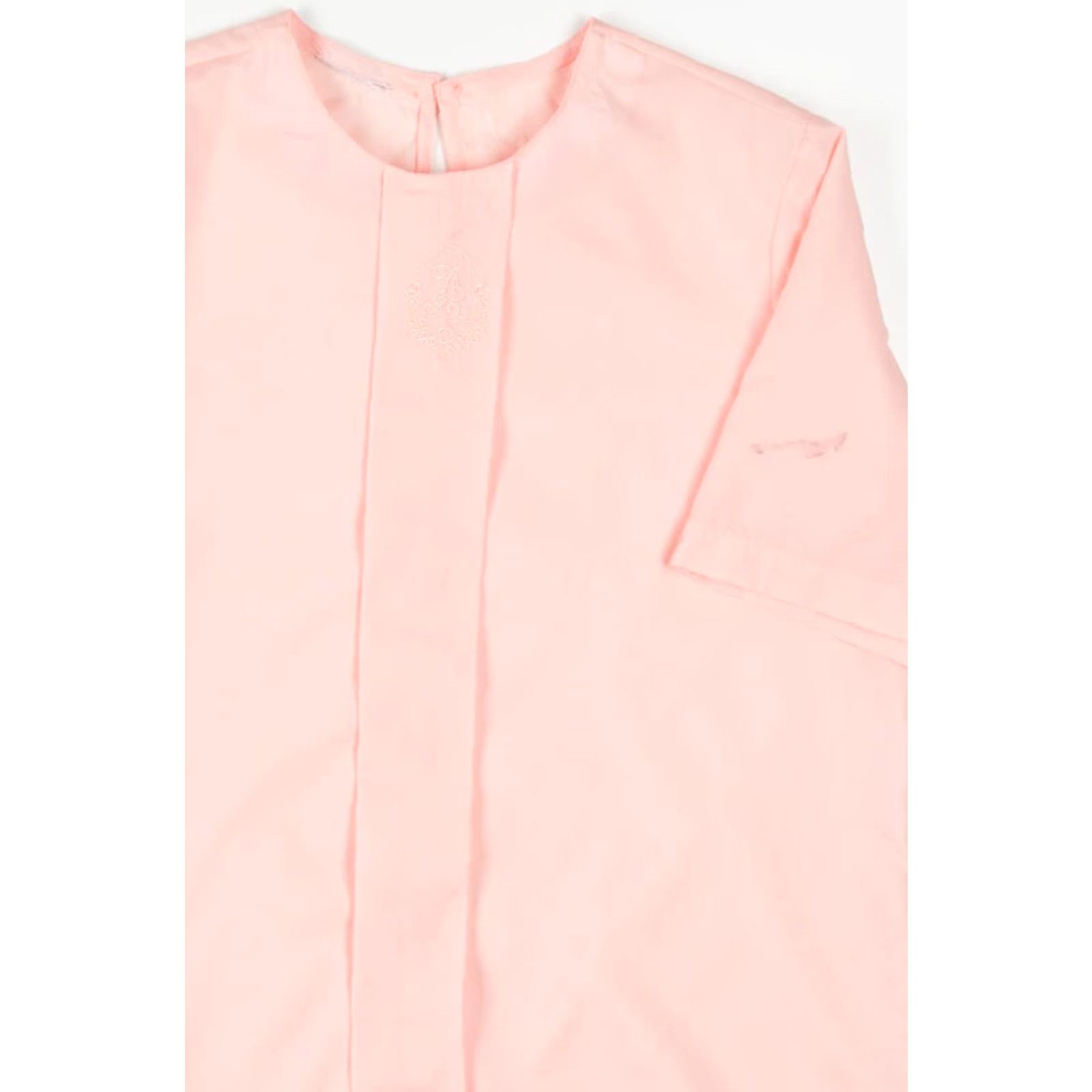 Pinko VINTAGE Pink Embroidered 'A' Blouse Large Short Sleeve Retro Top Size L / US 10 / IT 46 - 2 Thumbnail