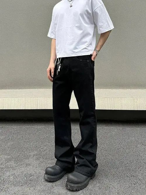 VIBE Black Stacked Flare Denim Jeans Size US 32 / EU 48 - 7 Thumbnail
