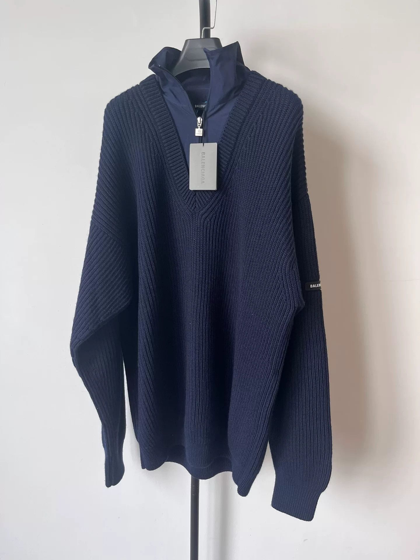 Balenciaga Balenciaga Men's Blue Layered Sweater Size US S / EU 44-46 / 1 - 1 Thumbnail