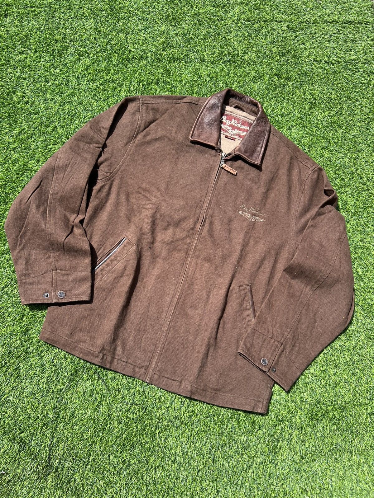 Buzz Rickson's 🦅 Buzz Rickson’s Leather-Collar Canvas Brown Work Jacket- L Size US L / EU 52-54 / 3 - 18 Thumbnail