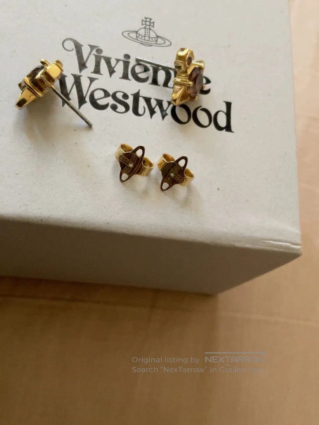Cartier rare brown gold saturn stud earrings. Size ONE SIZE - 2 Thumbnail