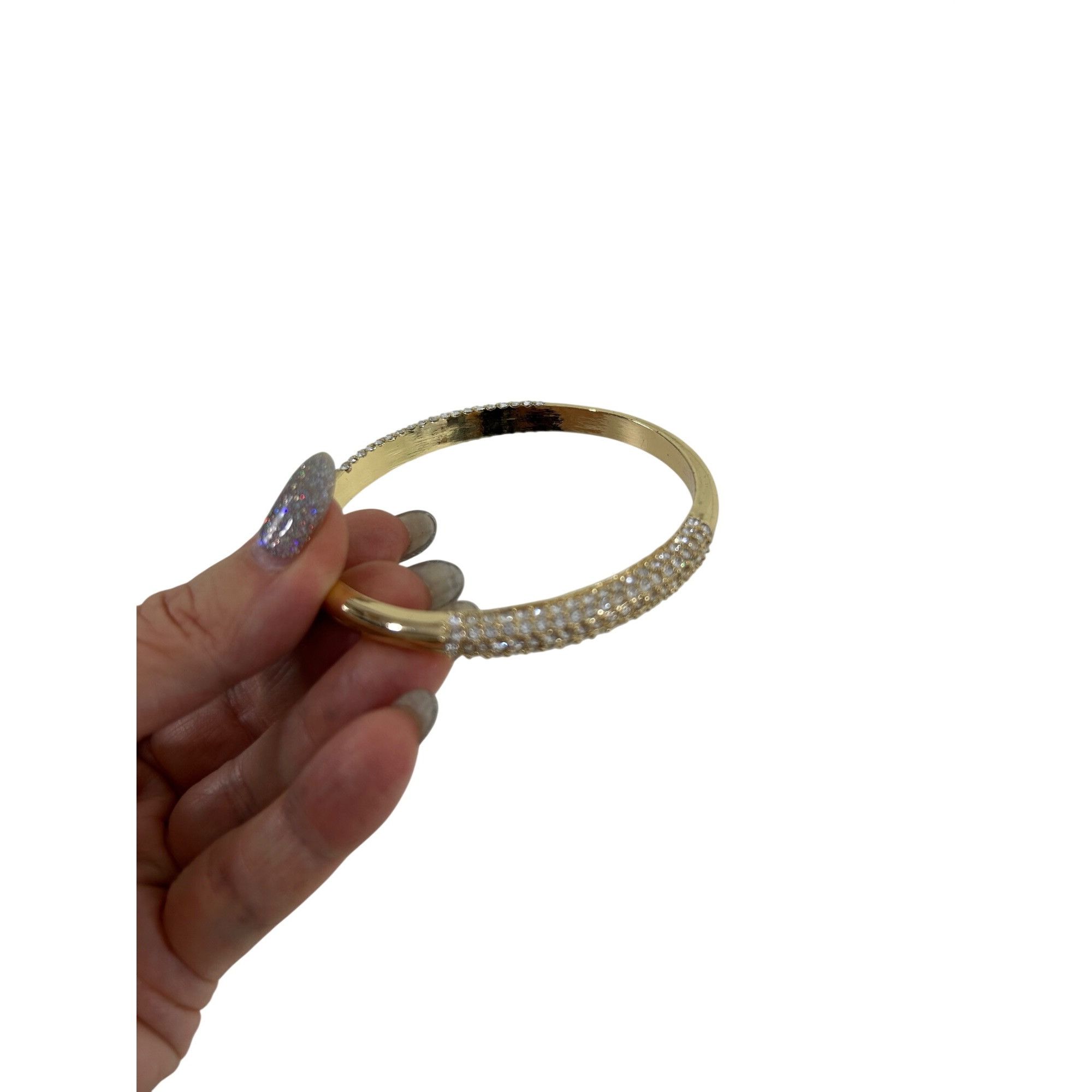 Other Women’s Fashion Bracelet Shiny Yellow Gold Tone Pave Faux Di Size ONE SIZE - 7 Thumbnail