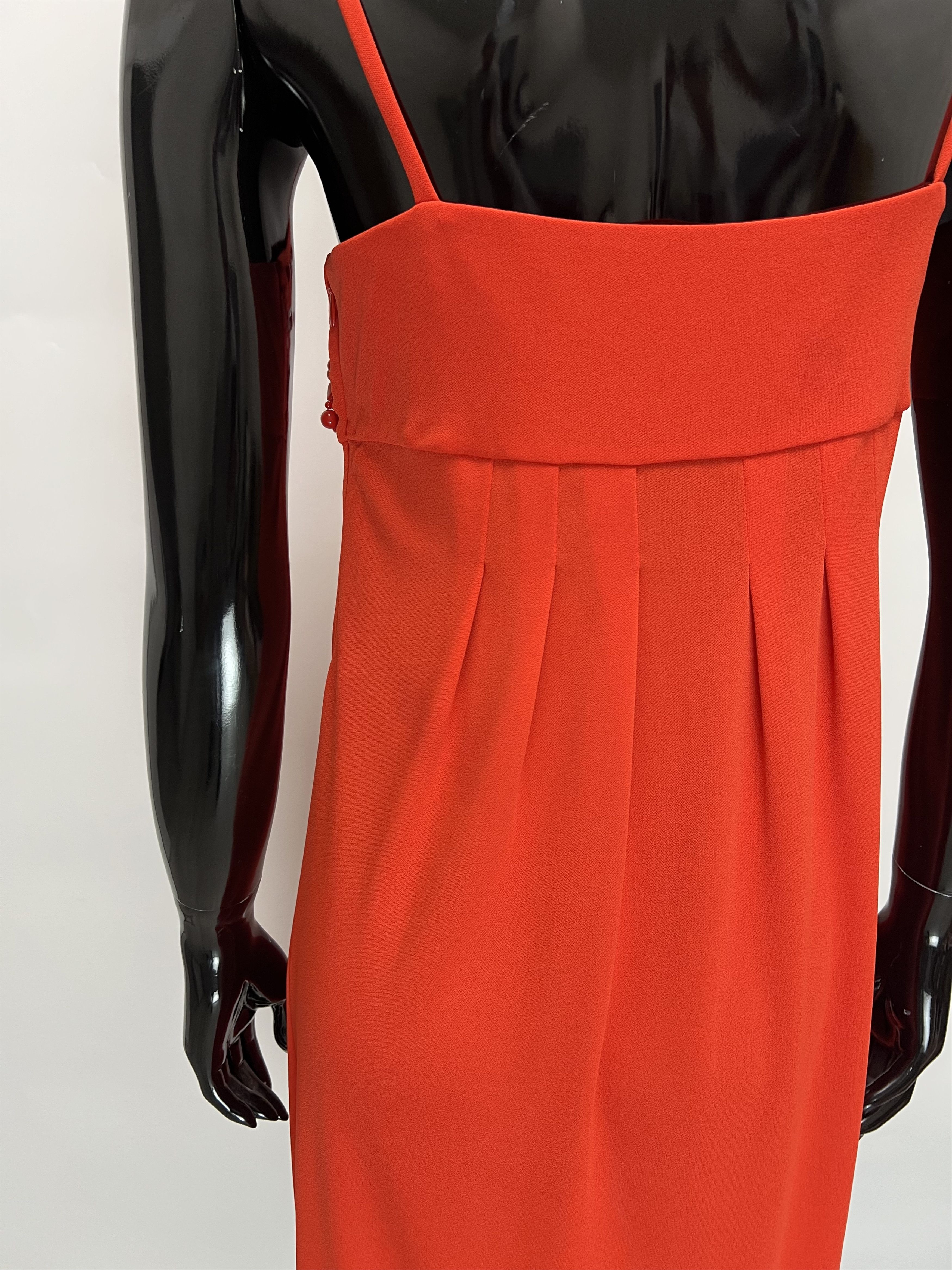 Valentino Valentino Red Sleeveless Midi Dress Decorated Rhinestones Size S / US 4 / IT 40 - 7 Thumbnail