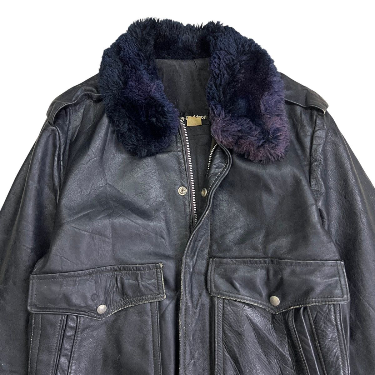 Harley Davidson 🔥 Vintage AMF HARLEY DAVISON Leather Jacket Talon Zip Usa Size US M / EU 48-50 / 2 - 5 Thumbnail