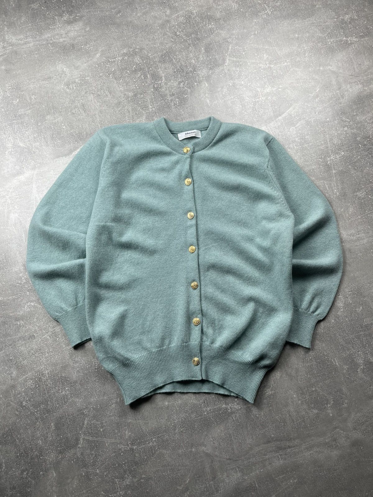 Johnstons Of Elgin Johnstons of Elgin Pure New Wool Mint Green Cardigan Size US M / EU 48-50 / 2 - 2 Thumbnail