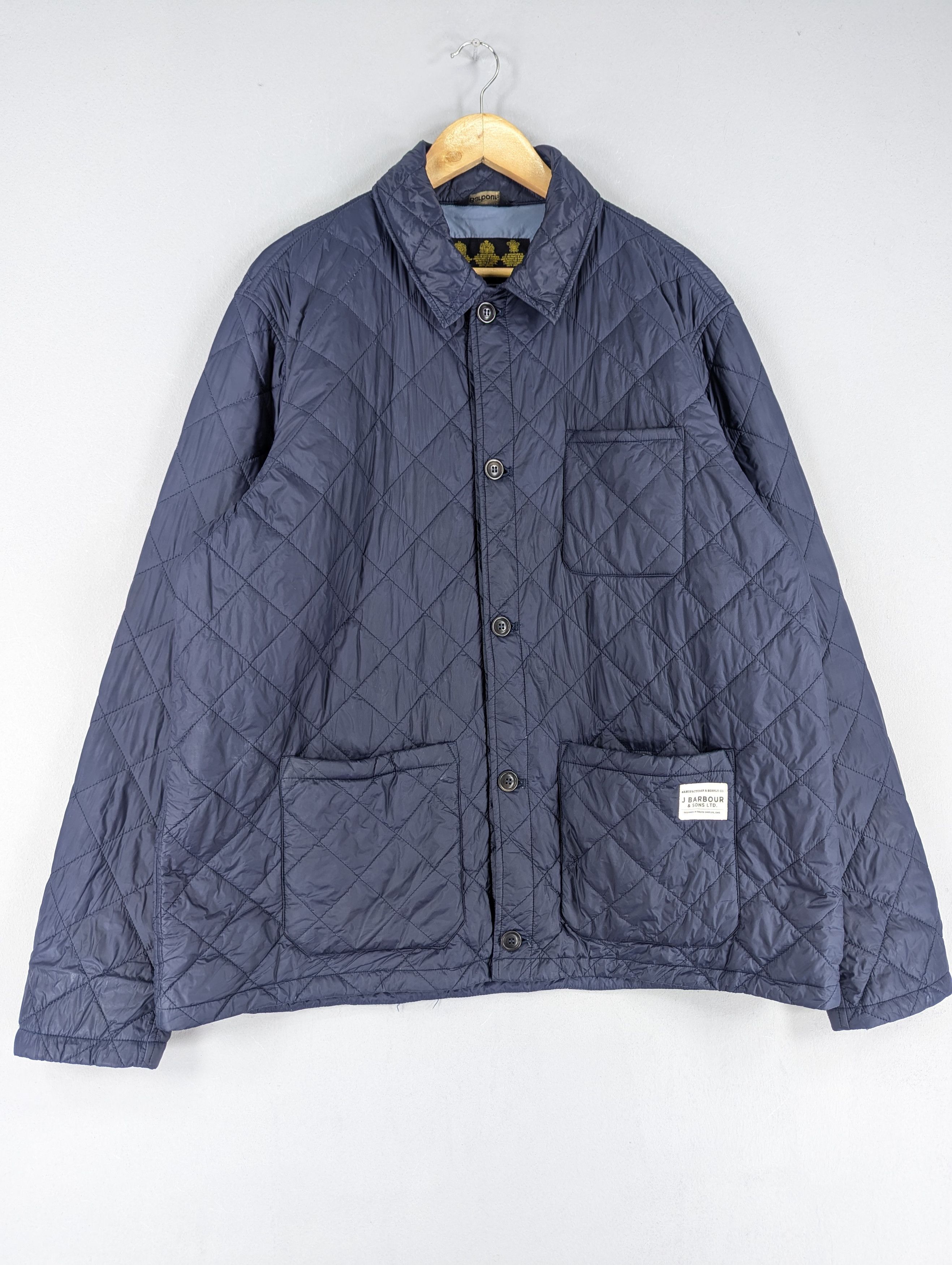 Barbour Barbour Soval Quilted Navy Button Jacket Size US XXL / EU 58 / 5 - 3 Thumbnail