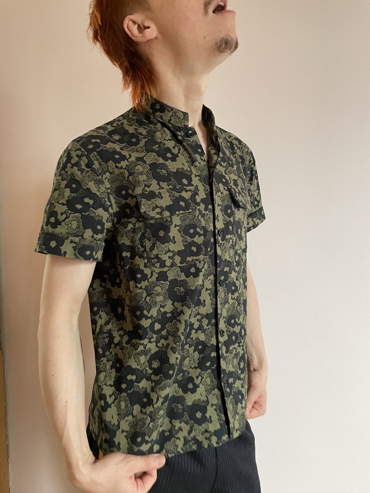 image of Short Sleeve Camo Shirt Acne Studios in Green, Men's (Size Medium)