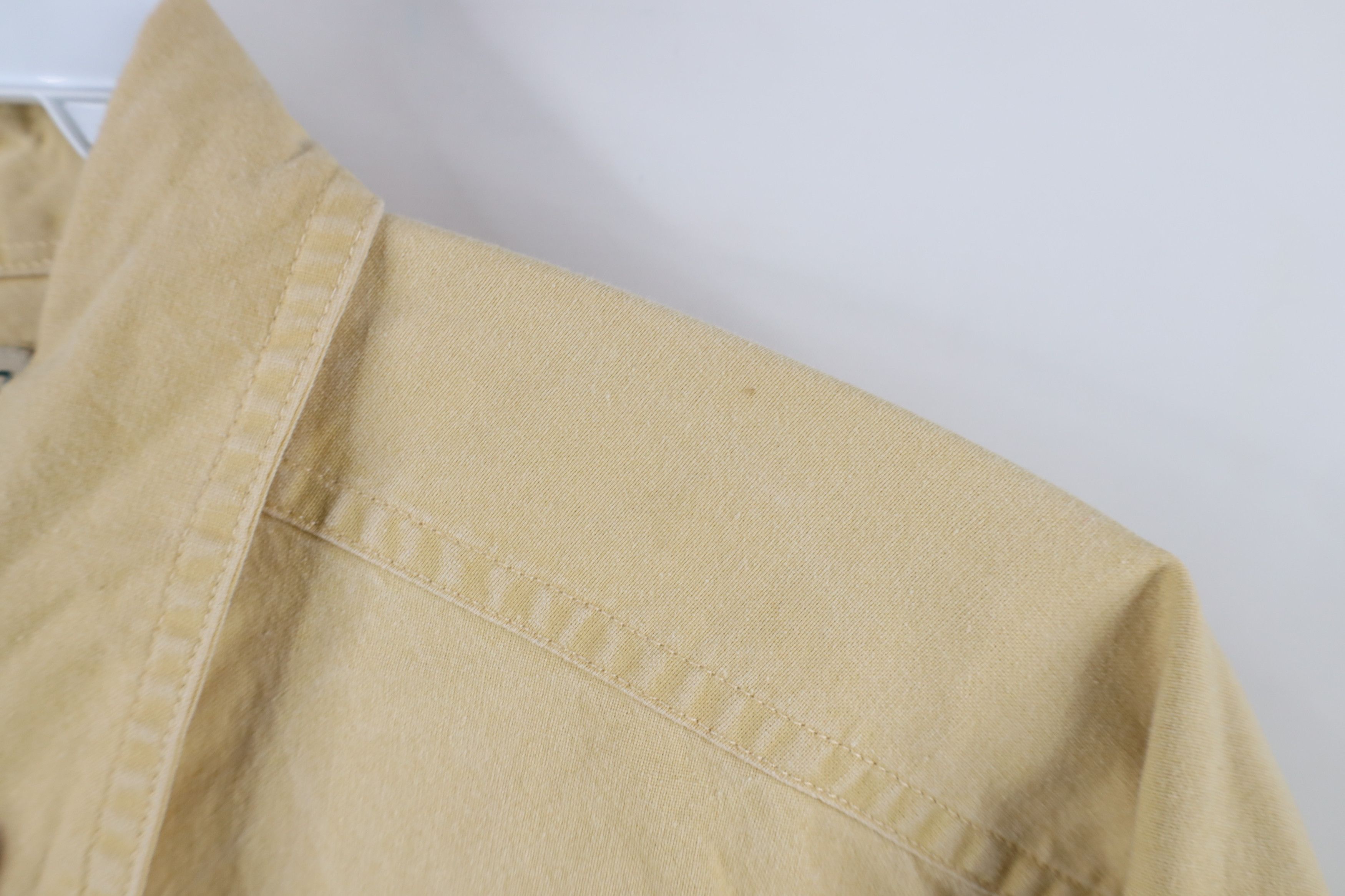 L.L. Bean × Vintage Vintage 90s LL Bean Stonewash Bush Button Shirt Yellow Size US M / EU 48-50 / 2 - 9 Thumbnail