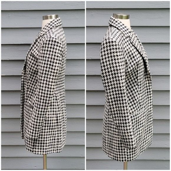 Zara Zara Black White Houndstooth Tweed Long Longline Lagenlook C Size M / US 6-8 / IT 42-44 - 3 Thumbnail