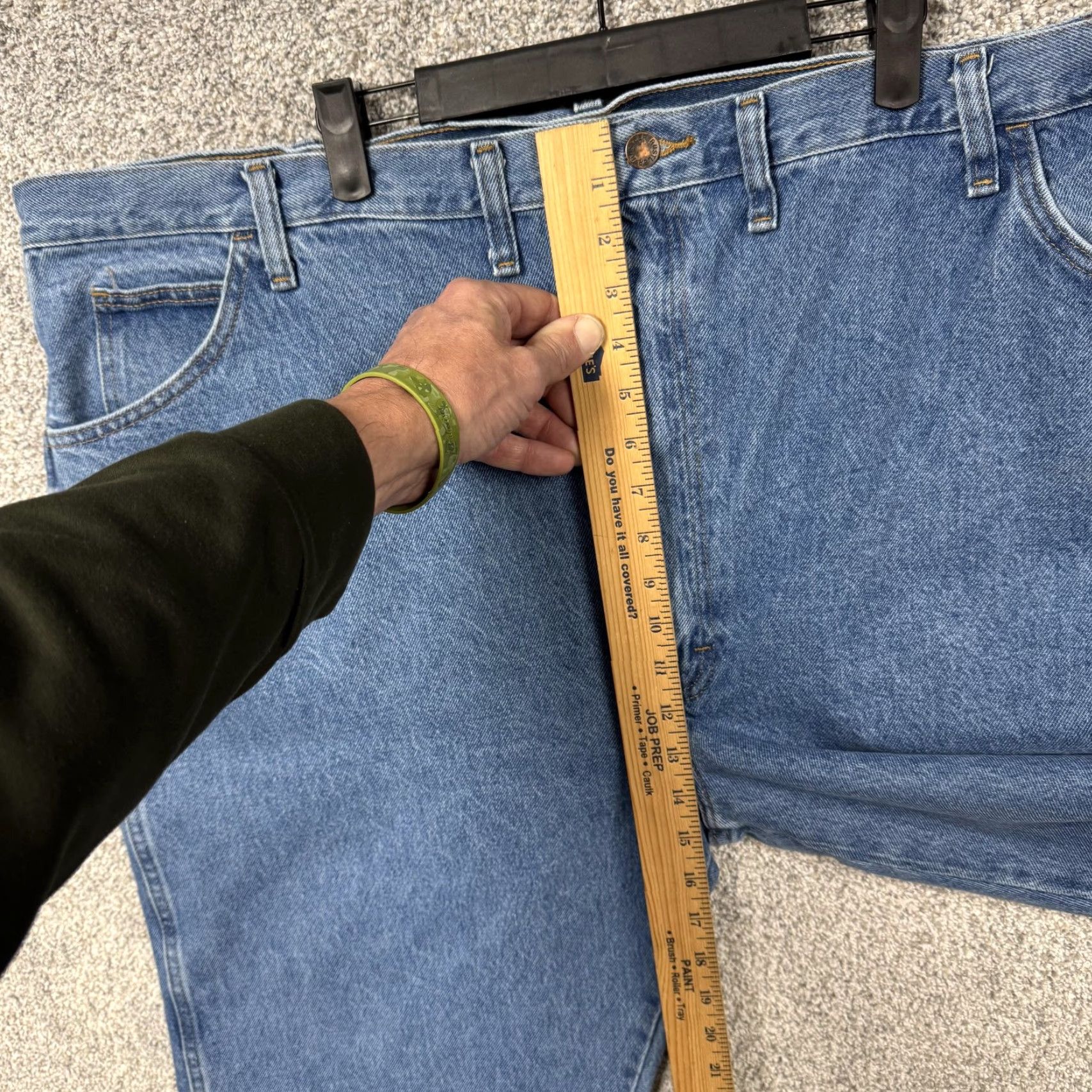 Denime Rustler Classic Jeans 50x30 Regular Fit Straight Leg Denim Workwear Comfort Mens Big & Tall Blue Cotton Denim Pockets Zip Front Size US 34 / EU 50 - 5 Thumbnail